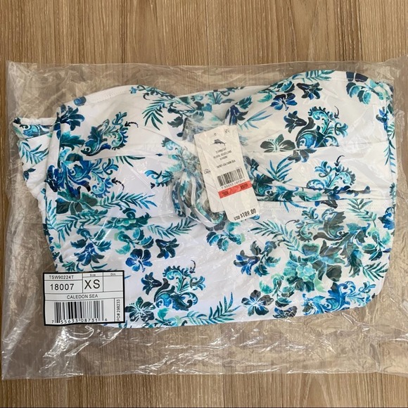 Tommy Bahama Floral Isles Long Bandini in Caledon Sea - Picture 2 of 5